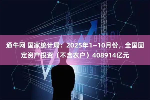 通牛网 国家统计局：2025年1—10月份，全国固定资产投资（不含农户）408914亿元